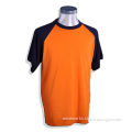 Men's T-shirt, 100% Cotton, Single Jersey, Plain, Raglan Sleeves